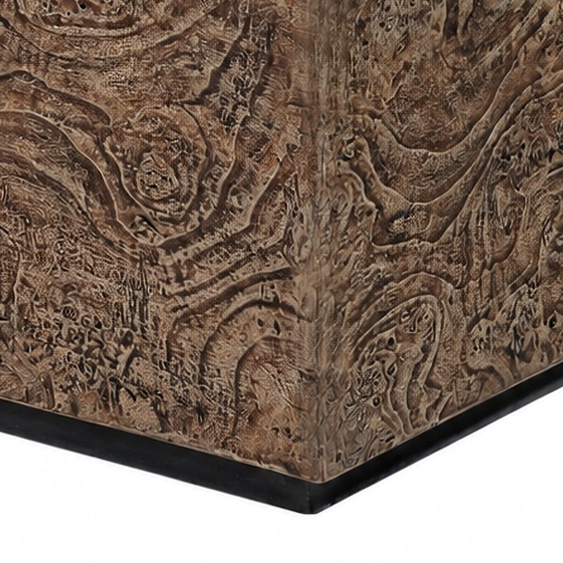 Table basse carrée 28 po, Warm Brown Burl