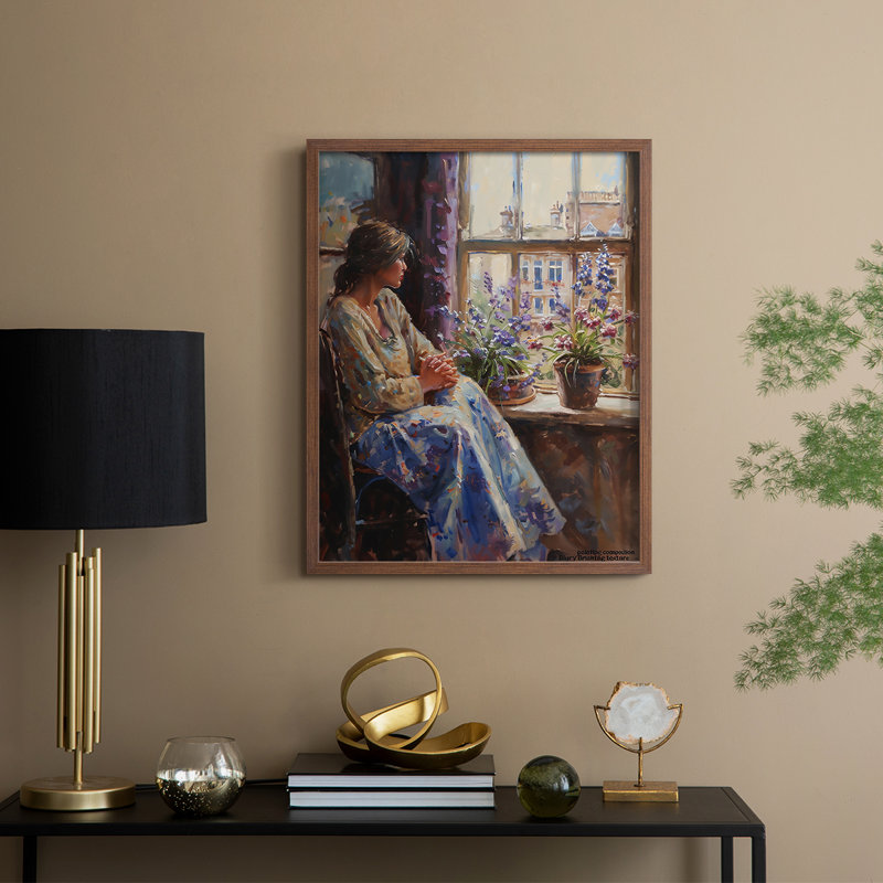 WOMEN Series CCCCXVV-1 - Reproduction encadrée de qualité supérieure - prête à être accrochée - aucun clou requis, Noyer