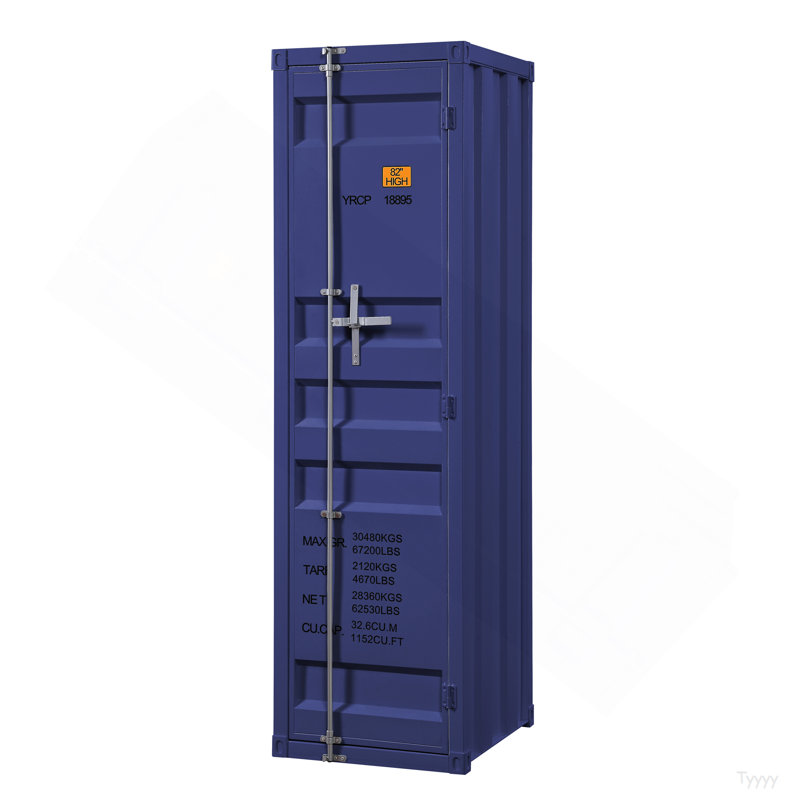 Armoire bleue avec serrure de contenant pleine longueur, Bleu