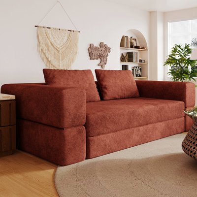 Canapé d'intérieur, canapé-lit convertible avec coussin rectangulaire et coussins, canapé-lit pliant en mousse à mémoire de forme, idéal pour la détente et le confort dans la chambre à coucher