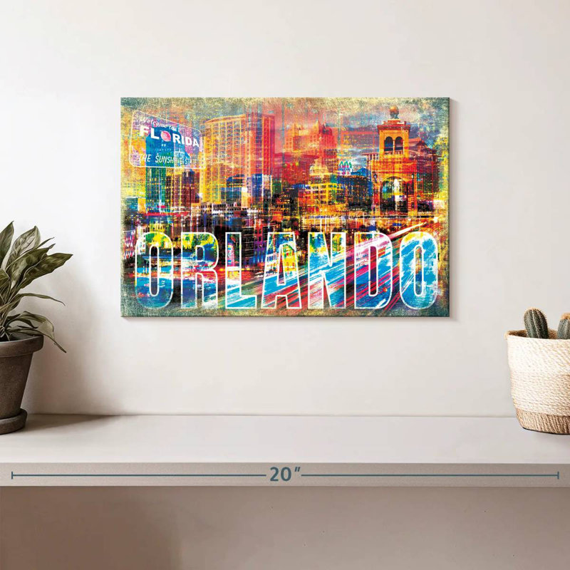 Ravi Orlando paysage urbain grunge, H 8 po x l 12 po