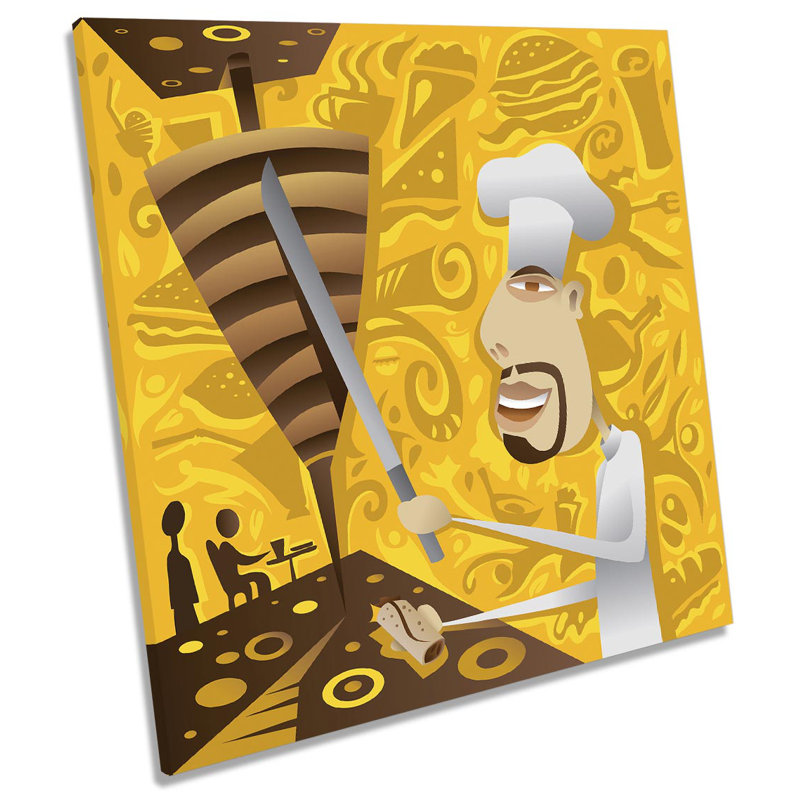 Z1595 Kebab Chef Kitchen - Wrapped Canvas Painting, 60cm H x 60cm W x 2cm D