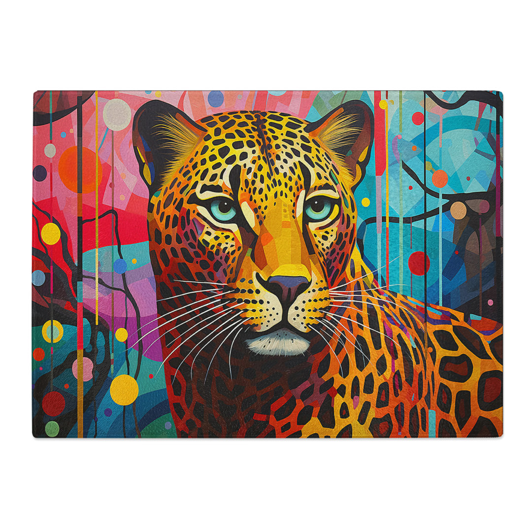 Leopard Constructivism No.6  Glass Chopping Board