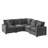 L Shape Modular Sofa, 5 Seat Chenille Sectional Couch Set with 2 Pillows Included,-453720324