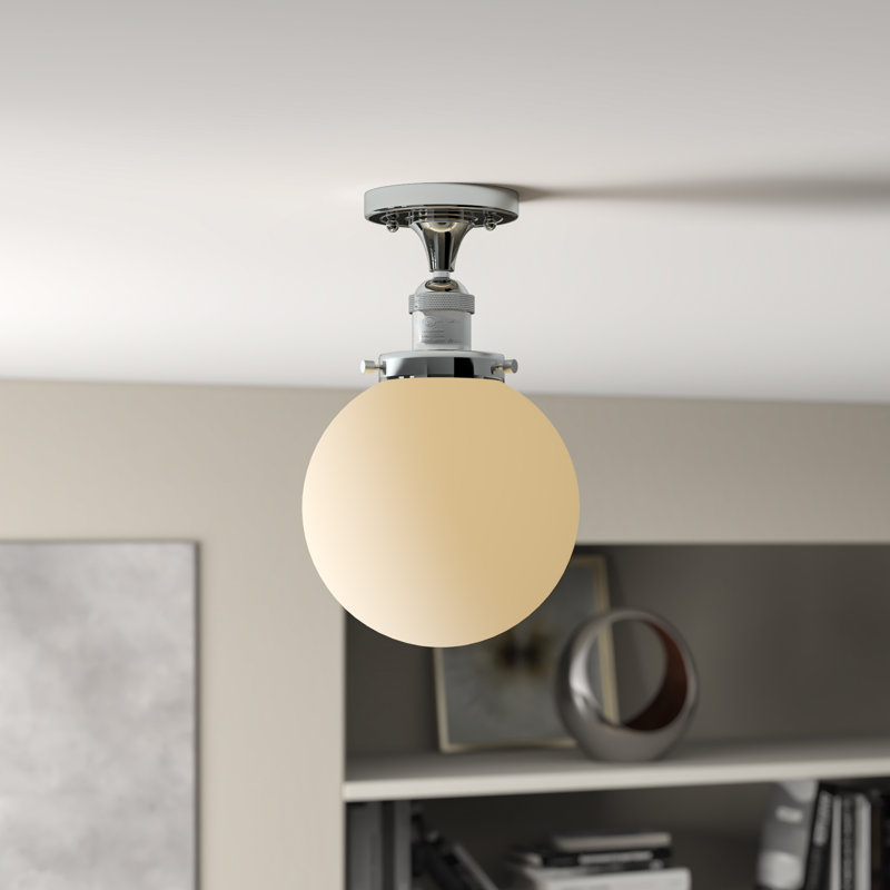 Adelaida Glass Semi Flush Mount, Polished Chrome, No Bulb Included, Clear