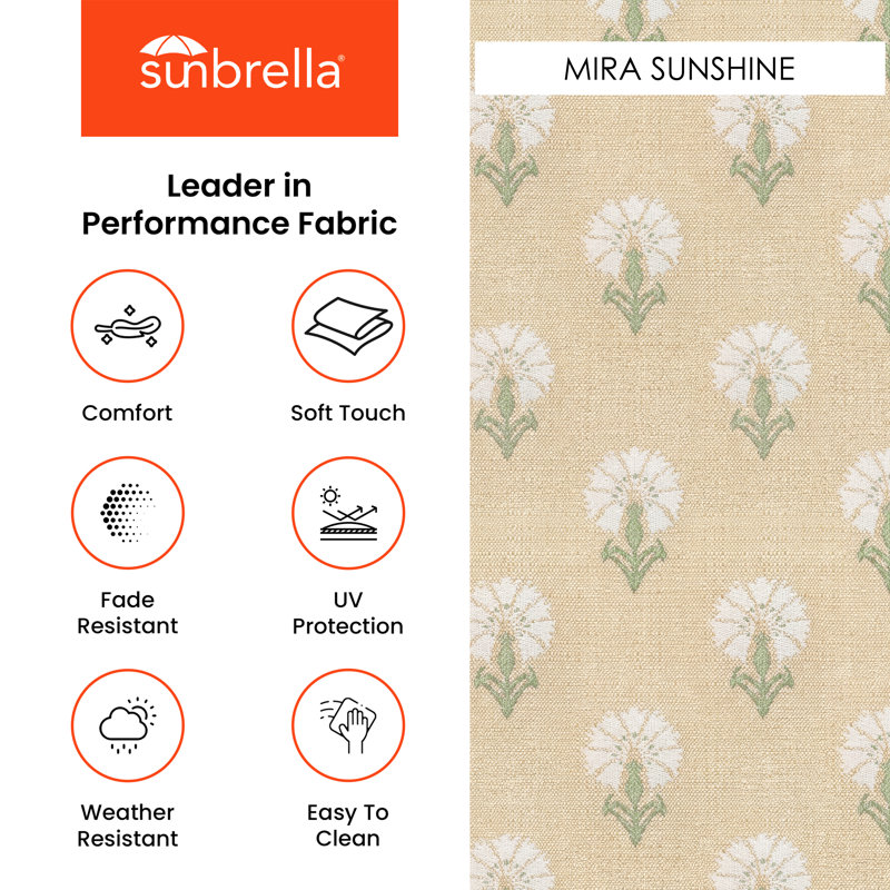 Coussin de causeuse intérieur / extérieur Amala Mira Sunshine Amala , Sunbrella® Mira Sunshine