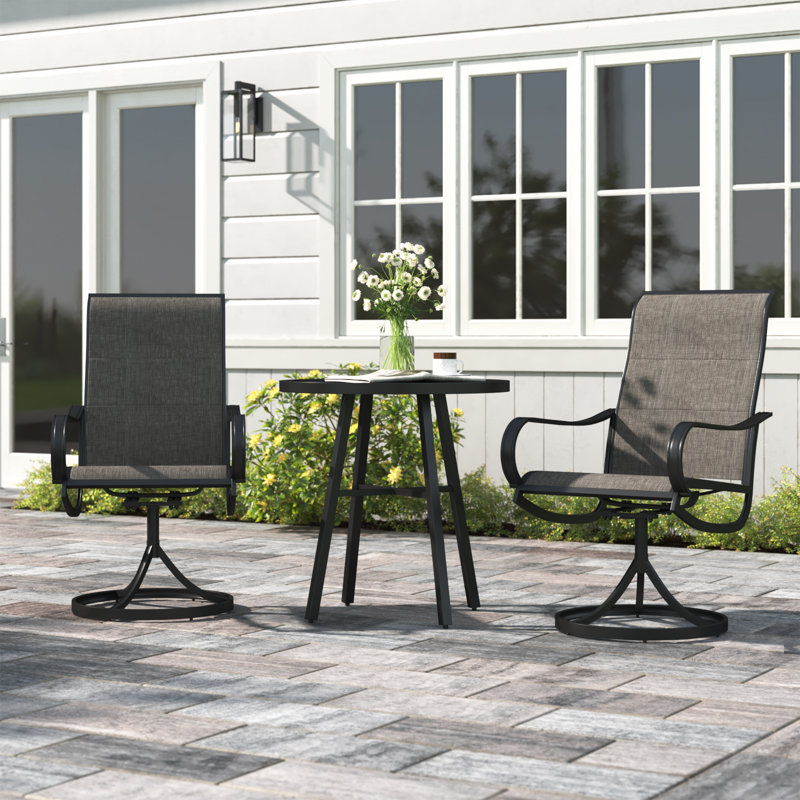 Leonard 2 - Person Patio Dining Set Umbrella Hole Included Round Table