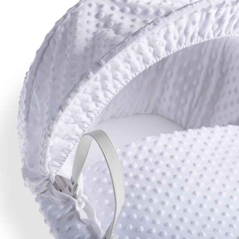 Dimple Wicker Moses Basket, White