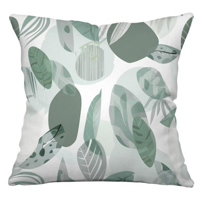 Leaves Nature Motif Reversible Throw Pillow