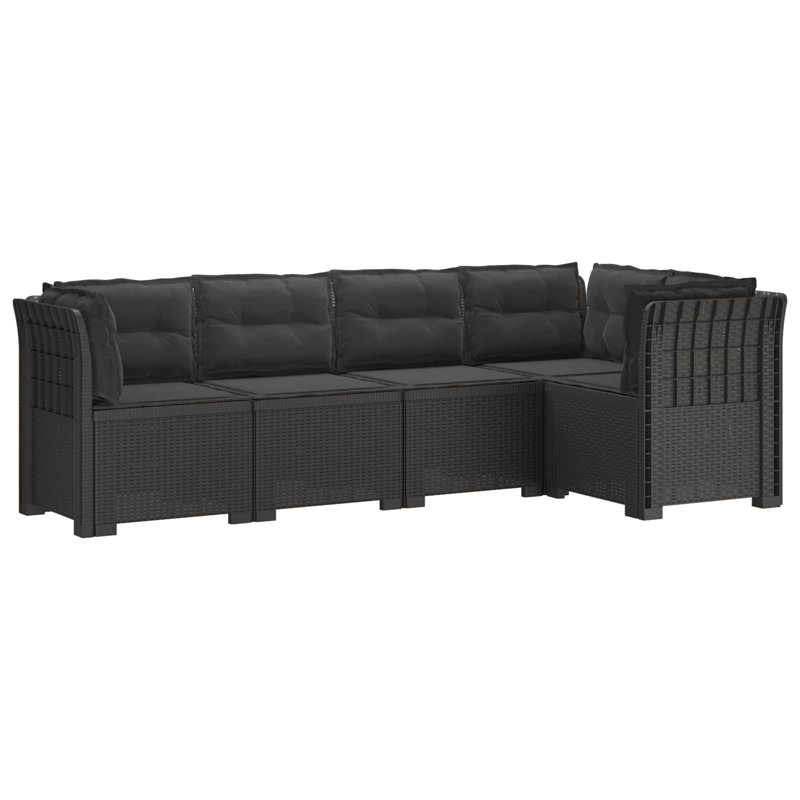 234 cm W Patio Sofa with Cushions, Anthracite, Light Grey