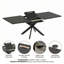 Table de salle à manger extensible 62,4 "à 78,15" avec base en X noire-130022634