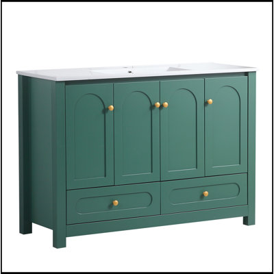 48" Bathroom Vanity With Ceramic Sink Combo, Abundant Storage Cabinet -4 Soft Close Doors And 2 Drawers