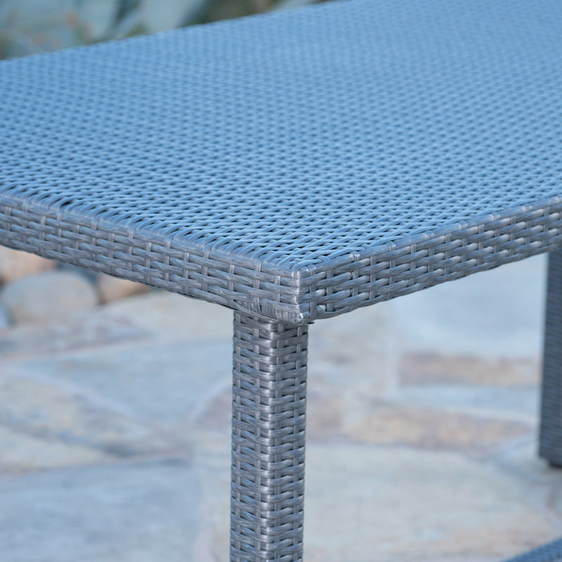 Outdoor Rosa Table In Grey , 59" Length, 34.45" Width, 28" Height, Water-, Chic Appearance Patio - Rosa, Elegant