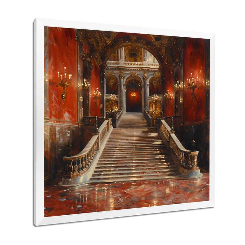 Rouge, or, entrée élégante, Opéra I - art mural maisons d'opéra, Toile encadrée blanche avec une seule photo