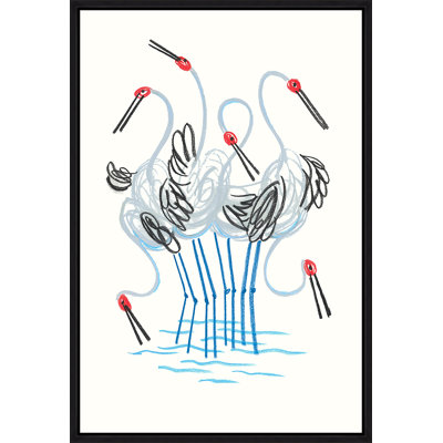 Dancing Cranes IV Painting by David Erickson