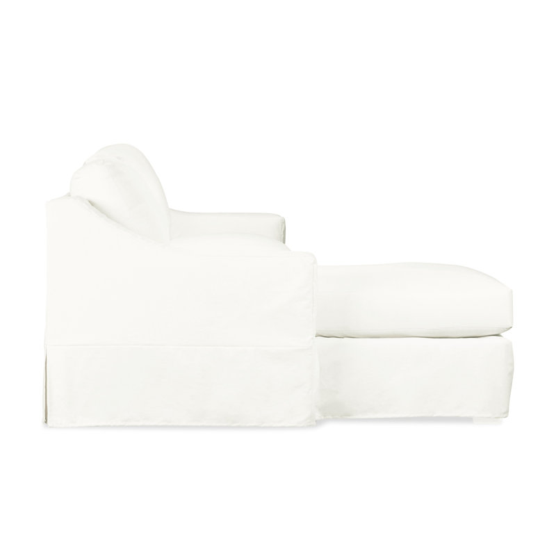 Cranbrook Upholstered L-Shaped Sectional, Bayou Off White Canvas, Left Hand Facing