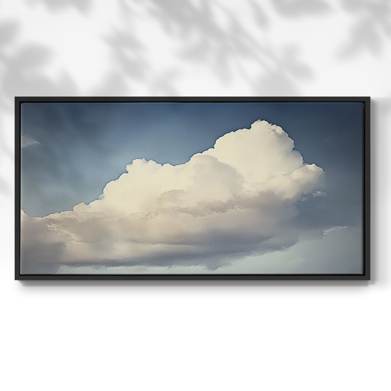 Série paysage - Lxxxviii - Toile tendue avec châssis encadré - Prêt à être accroché, H 17 po x l 33 po, Noir