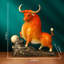 Sculpture de taureau en laiton chanceux - décor de Feng Shui fabriqué à la main-116186913