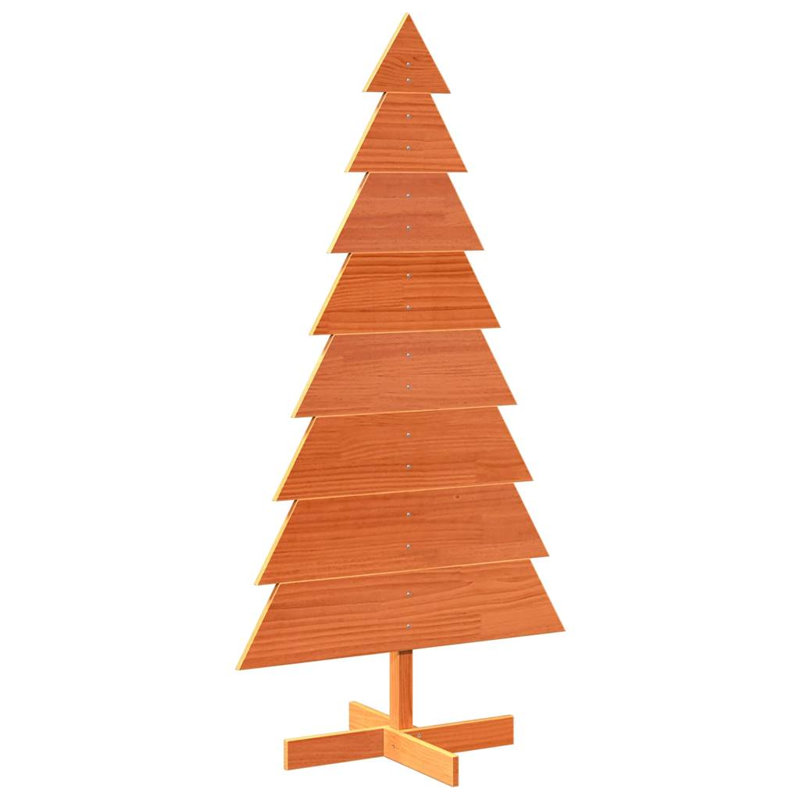 Wood Holiday Shaped Ornament, 150cm H x 76cm W x 50cm D, Wax Brown