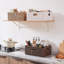 Panier de rangement en osier, paniers de tablettes rectangulaires en corde de papier avec poignées intégrées, organisateur décoratif tissé pour garde-manger, tablettes, salon et salle de bain, paquet de 1 naturel