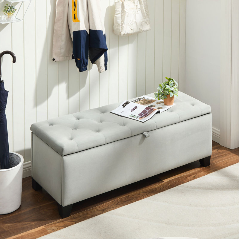 GREY STORAGE OTTOMAN（ONLY OTTOMAN)