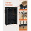 Garde-robe portable 70,9 "anti-poussière - 2 tringles suspendues en tissu anti-basculement avec plusieurs tablettes