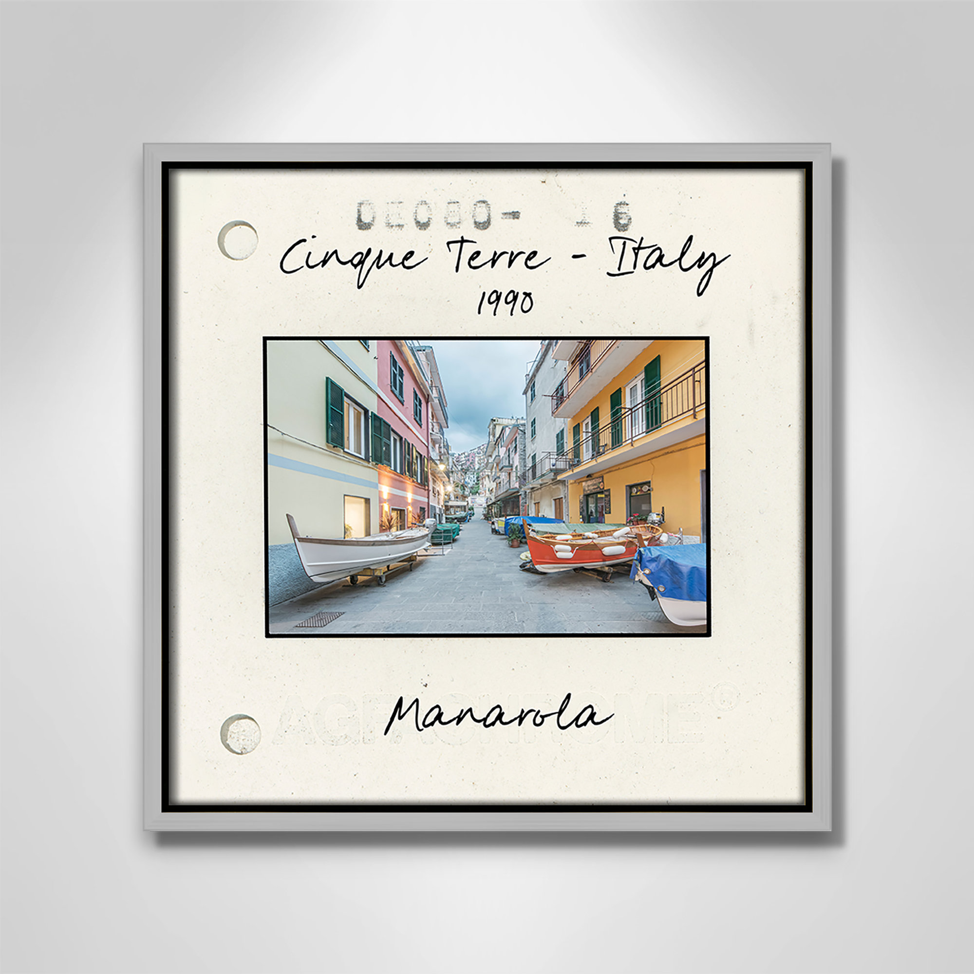 Cinque Terre, Italy - Manarola Print by Danita Delmont, Silver Floater Framed Canvas, 13.5" H x 13.5" W x 2" D