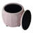 Conover Glamorous Velvet Round Storage Stool with Cushioned Seat – Vanity Stool or Foot Stool with Hidden Compartment – Backless Accent Stool for Compact Seating in Living Room, Bedroom, or Home Décor – Pink-1281081077