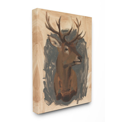 «Deer Portrait Brown Gray Animal», reproduction d'art