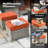 10-Piece Wicker Patio Conversation Set with Swivel Rocking Chairs and 50,000 BTU Fire Pit Table-1946865259