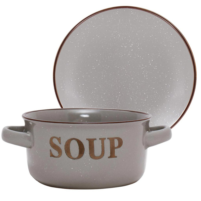 Whitten Piece Stoneware Dinnerware Set, Grey