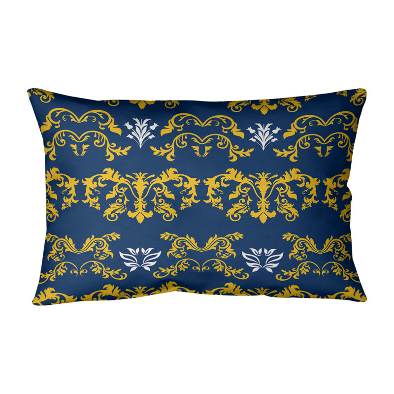Housse de coussin Football Baroque, Or / bleu marine / blanc, Simili daim