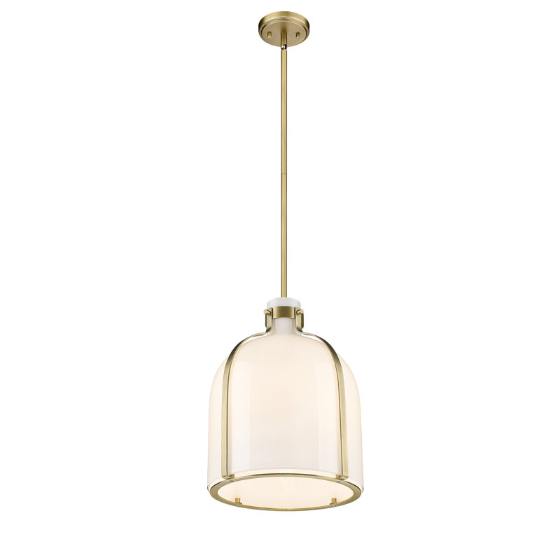 Walpole 1 - Light Candle Style Pendant, 16.5" H x 12.25" W x 12.25" D, Rubbed Brass