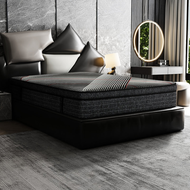 Matelas en mousse viscoélastique gélifiée de 15 pouces de très grande taille, support de bord, housse respirante, régulation de la température avec le dessus, mousse, refroidissement, convoluté pour la circulation de l'air