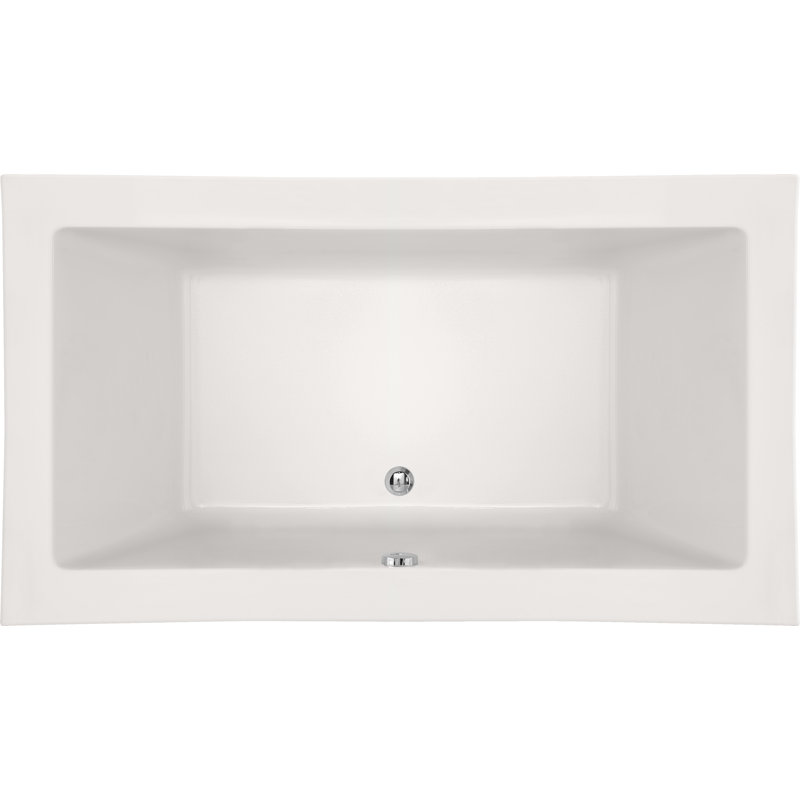 Kayla 74'' x 42'' Soaking Acrylic Bathtub, White, Polished Chrome