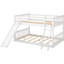Lit double au-dessus d'un lit superposé avec glissade et blanc - amplement d'espace pour se reposer-630720400