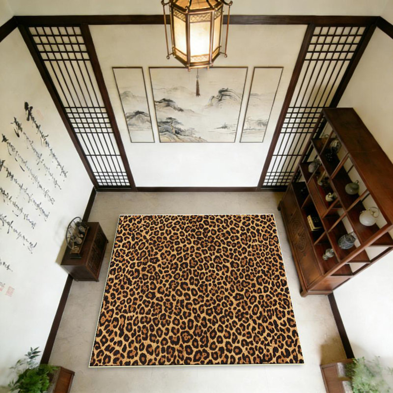 Leopard Pattern Area Rug, Soft And Lightweight, Suitable For All Seasons, Easy To Maintain And Easy To Clean, Machine Washable Carpet Floor Mat, Suitable For Living Room, Bedroom, Hallway, Balcony, Office, Room Decor, Home Decor, Outdoor Decor