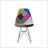 Patchwork Accent Chair Bohemian Style Fabric? Chair with Chromed Legs Geometric Pattern Chair, 18D x 21W x 32H, Set of 2