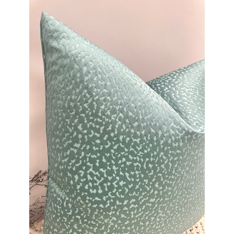 Abstract Cream Square Cushion Cover, Teal