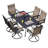 Staghorn 7-piece Swivel Patio Dining Set PVC-coated polyester Fabric Iron Outdoor Chairs And Table Set For Garden, Backyard, Poolside