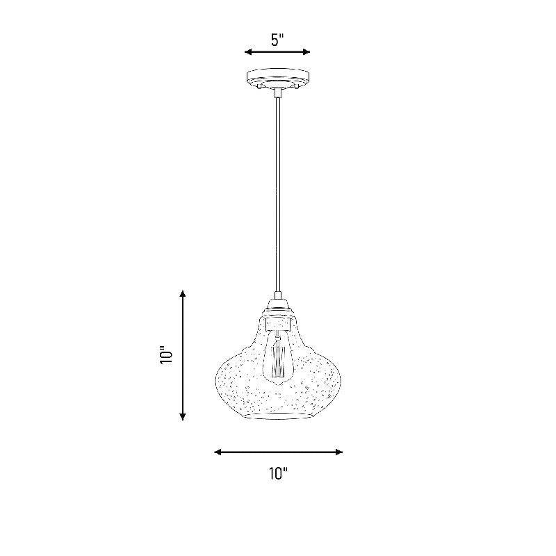 Roderick 1 - Light Schoolhouse Pendant in Brass, Brass