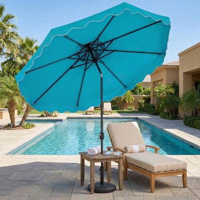 Sturdy UV Resistant 10 Feet Patio Umbrella With Push Button Tilt And Crank For Backyard Garden Poolside Use