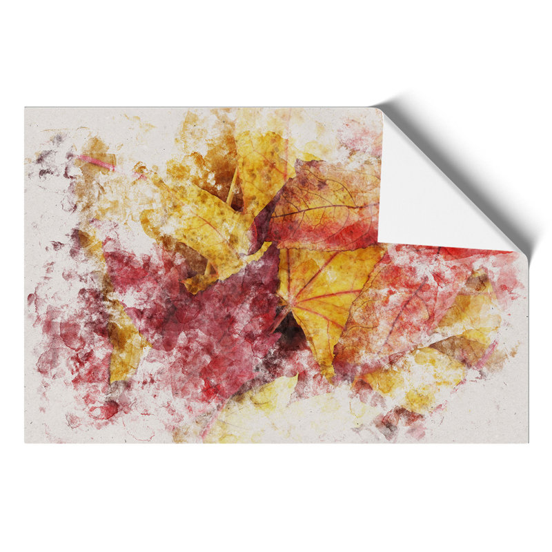 Autumn Leaves Watercolour - Frameless Print, 30cm H x 42cm W x 0.1cm D