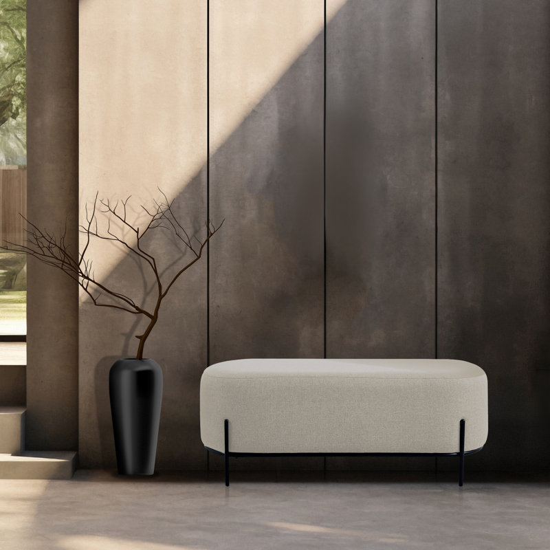 Banc Belbin, Beige, 16.73" H x 44.88" W x 14.96" D