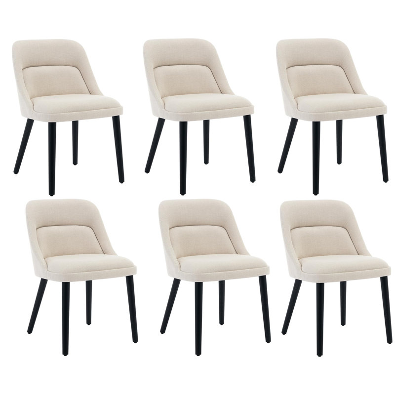 Side Chair in Beige, 6