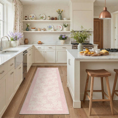 Tapis rose / beige à motif de nœuds roses Atascadero
