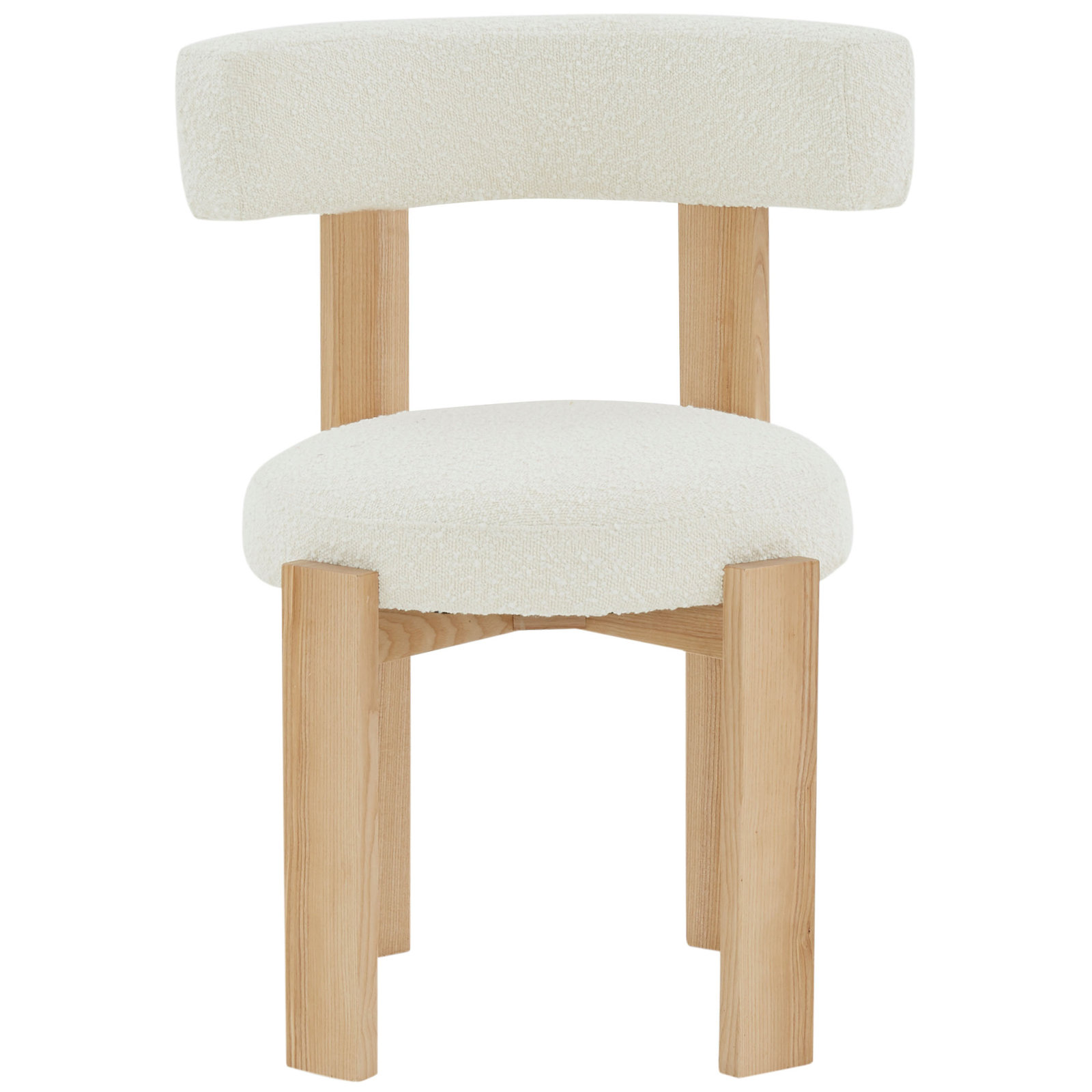 Eugenia Slat Back Side Chair in White, Ivory/Natural