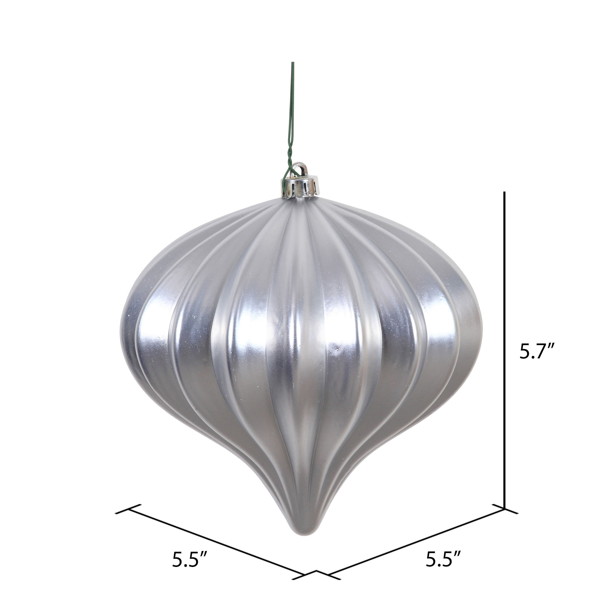 5.7" Onion Christmas Ornament UV, Silver