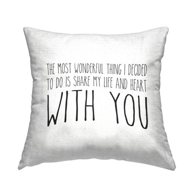 The Most Wonderful Thing Outdoor Printed Pillow by Lettered and Lined