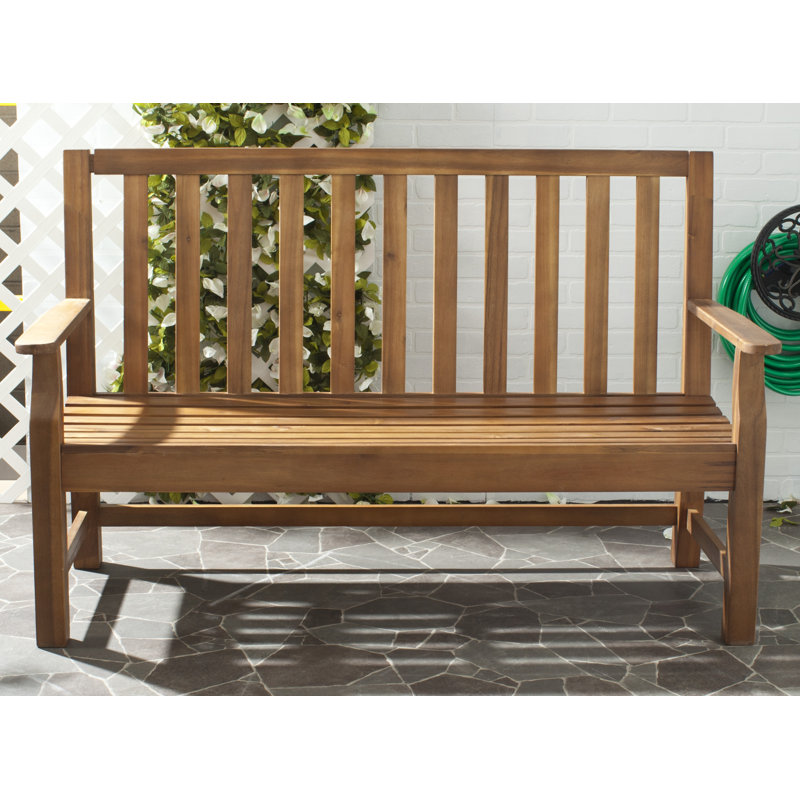 Banc de jardin en bois indaka d’acacia, Naturel